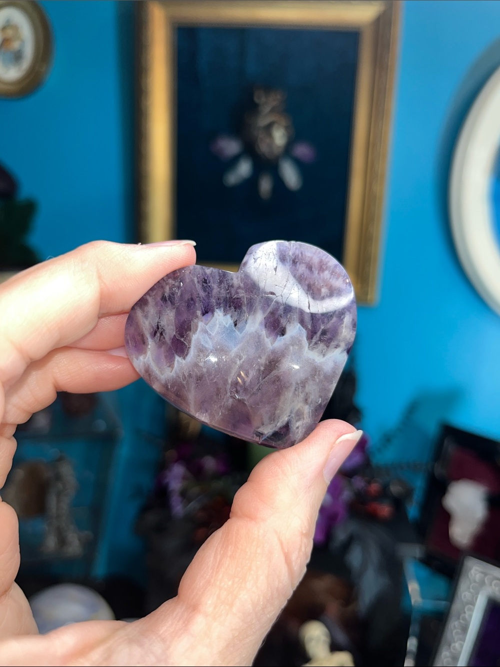 Congo amethyst heart with powelite